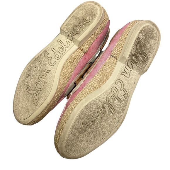 SAM EDELMAN Sebastian Canvas Boat Slip On Shoes Pink Orange White 7.5 - Picture 11 of 12